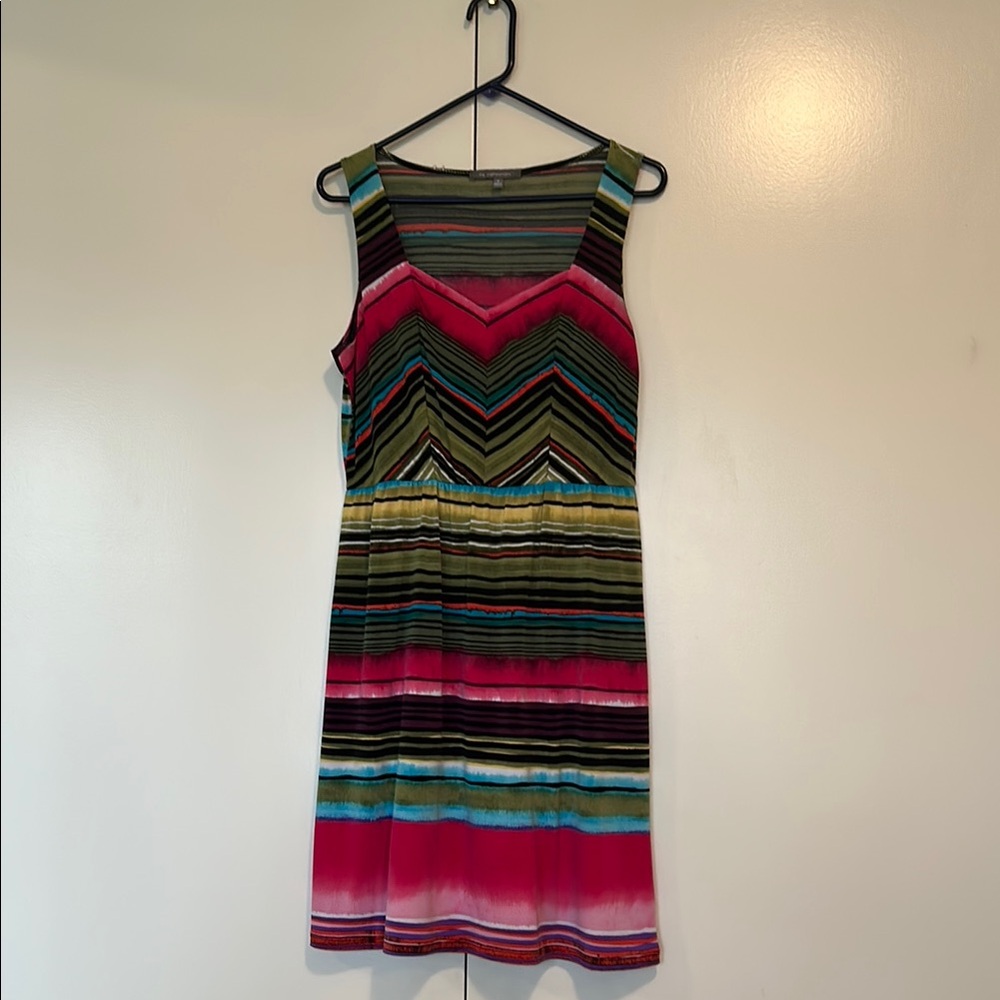 NY Collection Pink and Green Sleeveless Sundress
